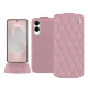 Housse cuir Samsung Galaxy S25 Edge - Rose - Couture ( Nappa - Pantone #efbae1 ) 