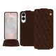 Funda de piel Samsung Galaxy S25 Edge - Châtaigne - Couture ( Pantone #1b1107 ) 