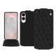 Samsung Galaxy S25 Edge leather case - Ebène - Couture ( Noir / Black ) 