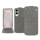Samsung Galaxy S25 Edge leather case - Acier vintage - Couture ( Pantone #d85827b ) 