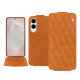 Samsung Galaxy S25 Edge leather case - Mandarine vintage - Couture ( Pantone #d47231 ) 