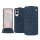 Custodia in pelle Samsung Galaxy S25 Edge - Jean vintage - Couture ( Pantone #2f414f  ) 