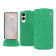 Samsung Galaxy S25 Edge leather case - Menthe vintage - Couture ( Pantone #37b375 ) 