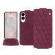 Housse cuir Samsung Galaxy S25 Edge - Prune vintage - Couture ( Pantone #612434 ) 