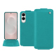 Housse cuir Samsung Galaxy S25 Edge - Bleu fluo 
