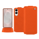 Samsung Galaxy S25 Edge leather case - Orange fluo ( Pantone #ff5406 ) 