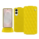 Custodia in pelle Samsung Galaxy S25 Edge - Jaune fluo - Couture ( Pantone #c9ff57 ) 