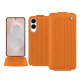 Samsung Galaxy S25 Edge leather case - Abaca arancio ( Pantone #d77540 )