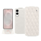 Samsung Galaxy S25 Edge leather case - Blanc escumo - Couture ( Pantone #D6D6D1 )