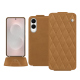 Housse cuir Samsung Galaxy S25 Edge - Castan esparciate - Couture ( Pantone #824F2A )