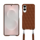 Coque avec bandoulière Samsung Galaxy S25 Edge - Marron - Couture ( Nappa - Pantone #8B4720 ) 