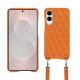 Samsung Galaxy S25 Edge shell with shoulder strap - Orange - Couture ( Nappa - Pantone #ff9351 ) 