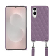 Coque avec bandoulière Samsung Galaxy S25 Edge - Lilas - Couture ( Nappa - Pantone #b9a3e3 ) 