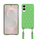 Samsung Galaxy S25 Edge shell with shoulder strap - Vert olive - Couture ( Nappa - Pantone #a7c58e ) 
