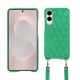 Samsung Galaxy S25 Edge shell with shoulder strap - Menthe vintage - Couture ( Pantone #37b375 ) 
