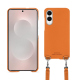 Coque avec bandoulière Samsung Galaxy S25 Edge - Orange PU ( Pantone #ff9351 )