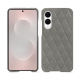 Samsung Galaxy S25 Edge leather cover - Acier vintage - Couture ( Pantone #d85827b ) 