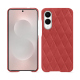 Samsung Galaxy S25 Edge leather cover - Cerise vintage - Couture ( Pantone #a6302e ) 