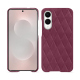 Coque cuir Samsung Galaxy S25 Edge - Prune vintage - Couture ( Pantone #612434 ) 