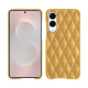 Samsung Galaxy S25 Edge leather cover - Or Maïa - Couture ( Pantone 871C ) 