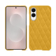 Samsung Galaxy S25 Edge leather cover - Jaune soulèu - Couture ( Pantone #F3B934 )
