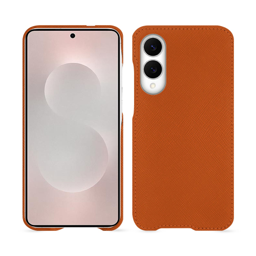 Capa traseira personalizável para Samsung Galaxy S25 Edge | Luxury by NoreveOrange vibrant ( Pantone #e36b39 ) 