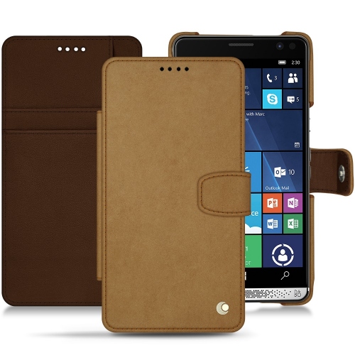 Custodia in pelle HP Elite x3Sable vintage ( Pantone #9b7340 ) 