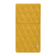 플랩이 있는 가죽 파우치 Samsung Galaxy Z Fold7 - Jaune soulèu - Couture ( Pantone #F3B934 )