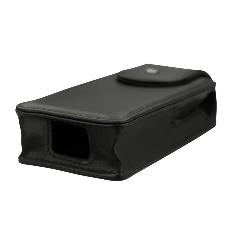 携帯電話用縦型ケース、全機種共通 - レザー製、 - Noir ( Nappa - Black ) 