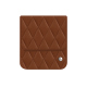 Bolsa de couro com aba Samsung Galaxy Z Flip7 - Marron - Couture ( Nappa - Pantone #8B4720 ) 