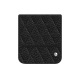 Bolsa de couro com aba Samsung Galaxy Z Flip7 - Ebène - Couture ( Noir / Black ) 