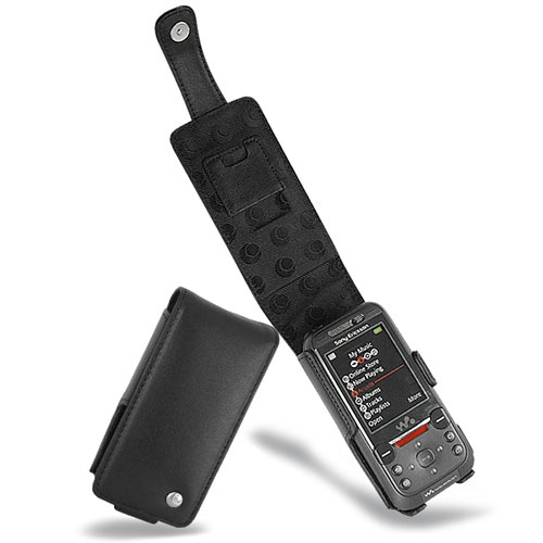 Sony Ericsson W850i  leather case - Noir ( Nappa - Black ) 