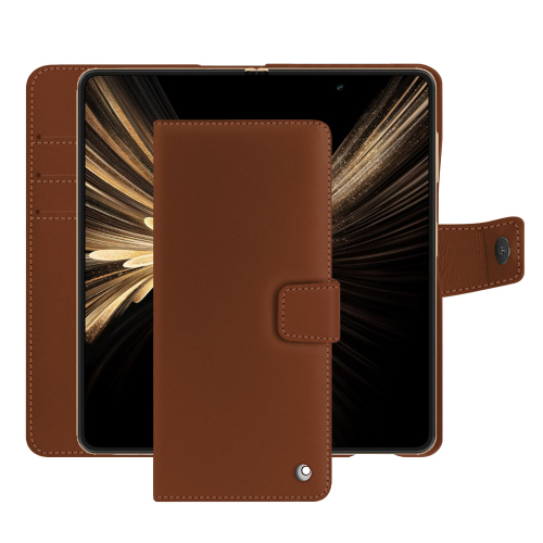 Custodia a portafoglio Honor Magic V5 | Pelle di lusso NoreveMarron ( Nappa - Pantone #8B4720 ) 