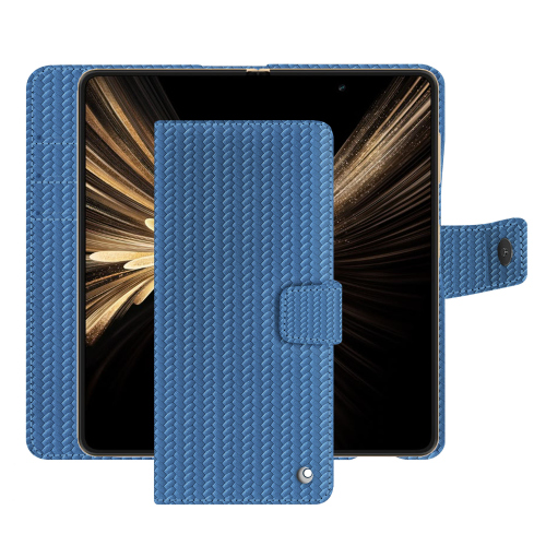 Custodia a portafoglio Honor Magic V5 | Pelle di lusso NoreveAbaca ishia ( Pantone #395775 ) 