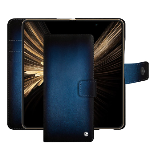 Capa carteira Honor Magic V5 | Couro de luxo NoreveBleu Patine