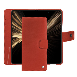 Honor Magic V5 leather wallet case - Noir ( Nappa / Black ) 