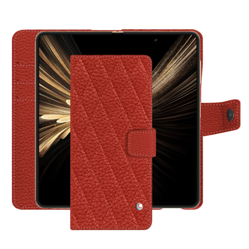 Custodia a portafoglio Honor Magic V5 | Pelle di lusso NorevePapaye - Couture ( Pantone #b54317 ) 