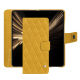 Funda de piel para cartera Honor Magic V5 - Jaune soulèu - Couture ( Pantone #F3B934 )
