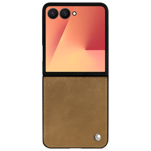 Funda con solapa Z Flip7 | Cuero de lujo a medida NoreveSable vintage ( Pantone #9b7340 ) 