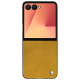 Samsung Galaxy Z Flip7 leather cover - Jaune soulèu ( Pantone #F3B934 )