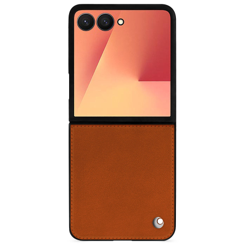 Capa flip Z Flip7 | Luxo personalizado em couro NoreveOrange vibrant ( Pantone #e36b39 ) 