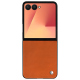 Samsung Galaxy Z Flip7 leather cover - Orange Veggie ( Pantone #cb6015 ) 