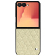 Custodia in pelle Samsung Galaxy Z Flip7 - Ivoire - Couture ( Pantone #d6d6c6 ) 