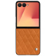 Funda de piel Samsung Galaxy Z Flip7 - Mandarine vintage - Couture ( Pantone #d47231 ) 