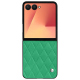 Samsung Galaxy Z Flip7 leather cover - Menthe vintage - Couture ( Pantone #37b375 ) 