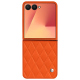Lederschutzhülle Samsung Galaxy Z Flip7 - Orange fluo - Couture ( Pantone #ff5406 ) 