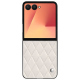 Custodia in pelle Samsung Galaxy Z Flip7 - Blanc escumo - Couture ( Pantone #D6D6D1 )