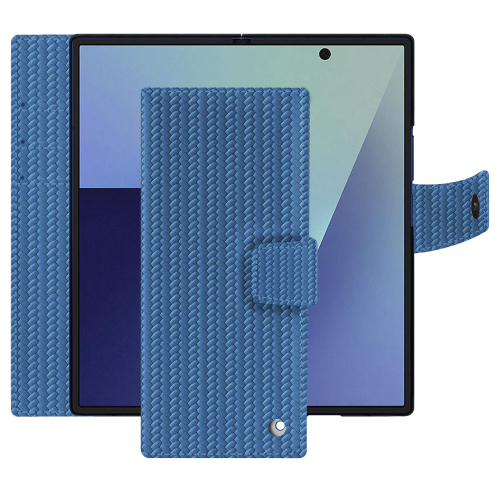 Capa carteira Galaxy Z Fold7 | Couro de luxo feito à medida NoreveAbaca ishia ( Pantone #395775 ) 