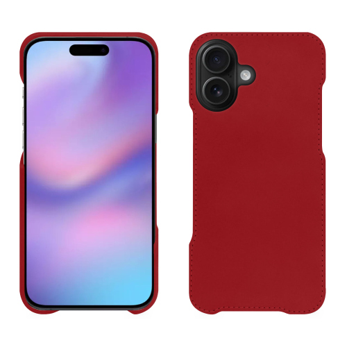 Cubierta trasera de lujo para iPhone 17 - Protección de cuero de alta gama | NoreveRouge ( Nappa - Pantone #d50032 ) 