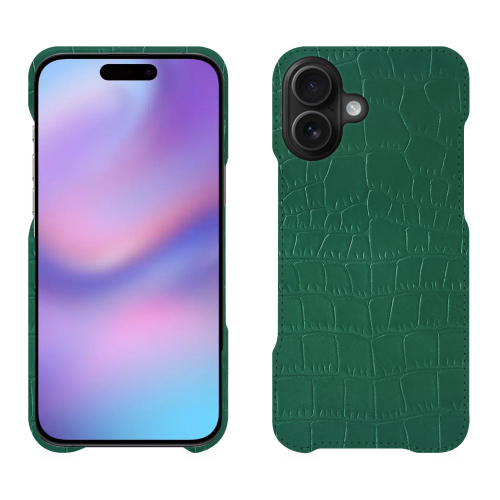 Cubierta trasera de lujo para iPhone 17 - Protección de cuero de alta gama | NoreveCrocodile pino ( Pantone #173F35 ) 